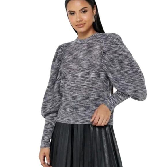 Ted Baker Jumper Sweater Women US 10 Extreme Sleeve Pullover Wool Mohair Gray - Picture 3 of 16